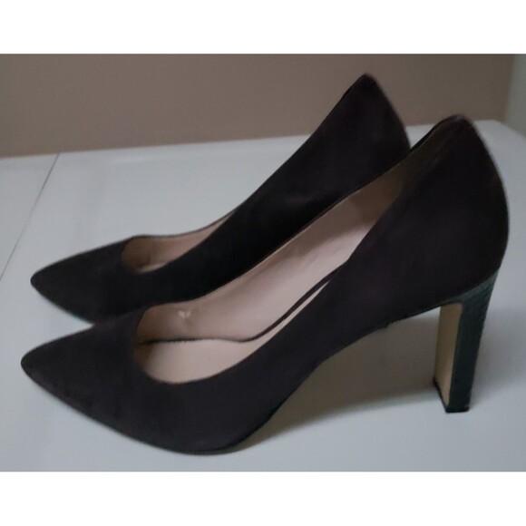 Women's Nine West Plum Purple Genuine Suede Formal Pump Heel Sz 8.5M PO Good - Picture 11 of 12